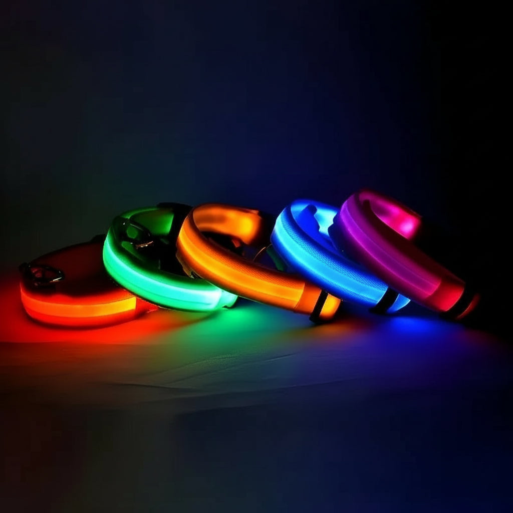 Woofwonder® LED - Hundehalsband – Maximale Sichtbarkeit & Sicherheit bei Nacht - WoofWonder